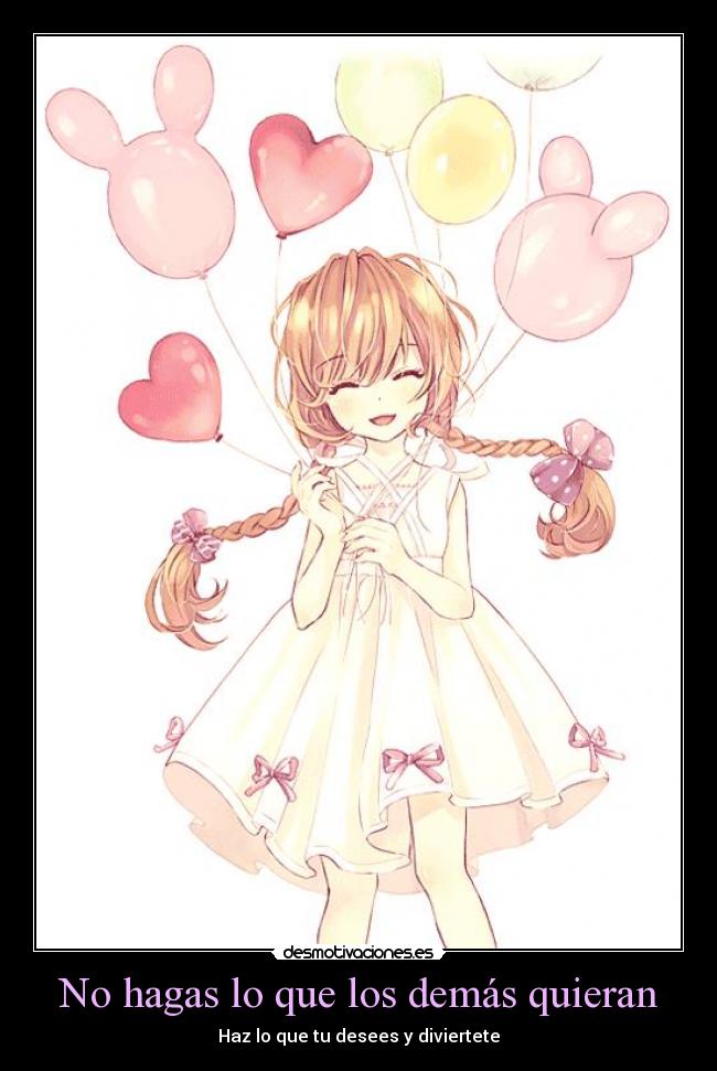 carteles anime manga otaku taiga amor corazones trenzas diversion deseo querer sonreir coletas desmotivaciones