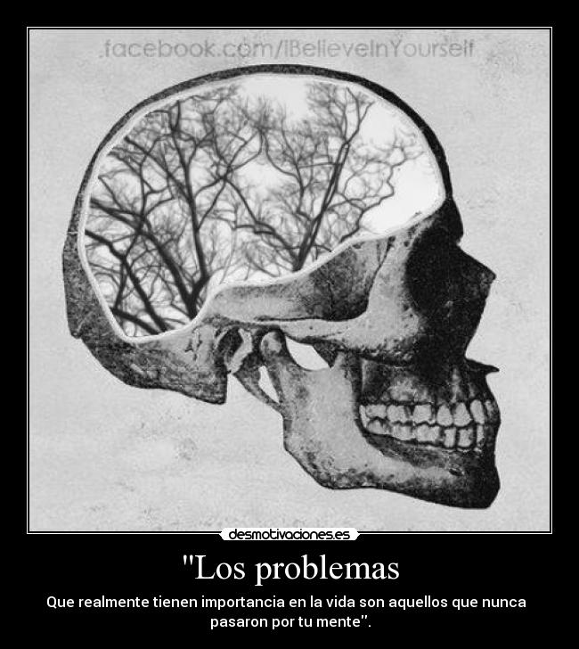 Los problemas - Que realmente tienen importancia en la vida son aquellos que nunca  
pasaron por tu mente.