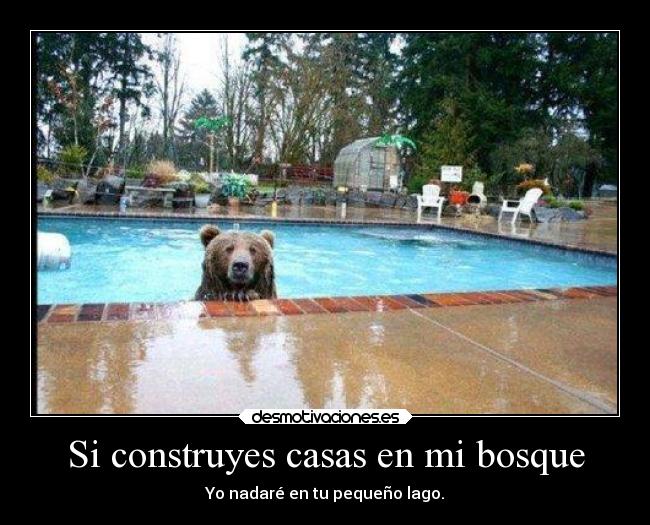 Si construyes casas en mi bosque - Yo nadaré en tu pequeño lago.