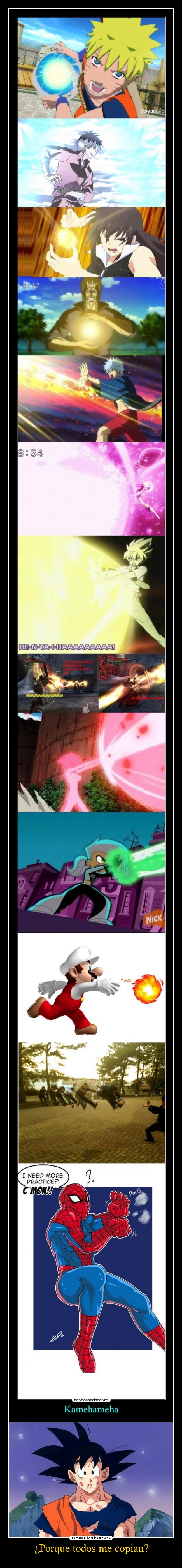 carteles anime dragon ball goku kamehameha naruto gintama toriko mario bross digimon dany phantom spiderman desmotivaciones