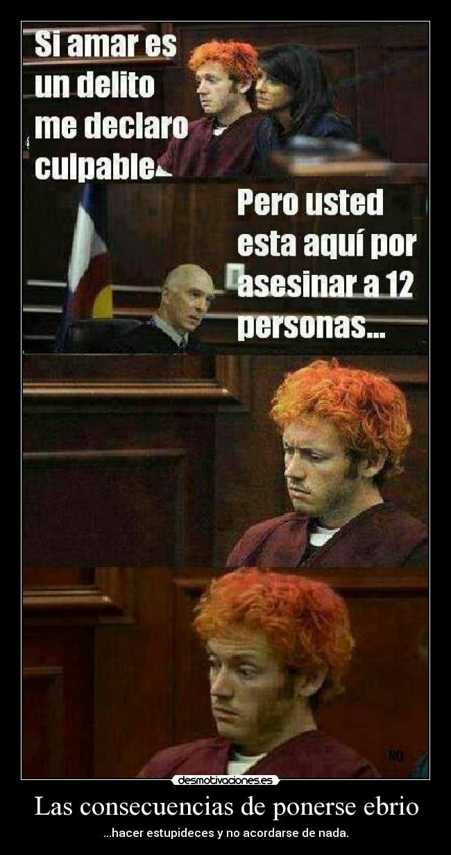 Las consecuencias de ponerse ebrio - ...hacer estupideces y no acordarse de nada.