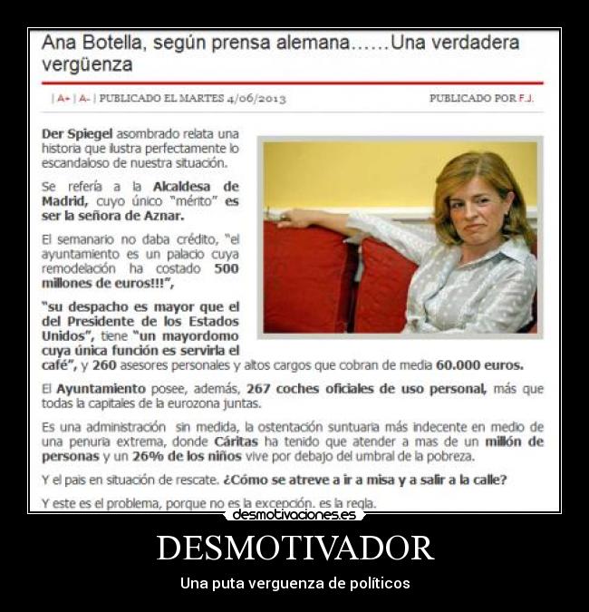 DESMOTIVADOR - Una puta verguenza de políticos