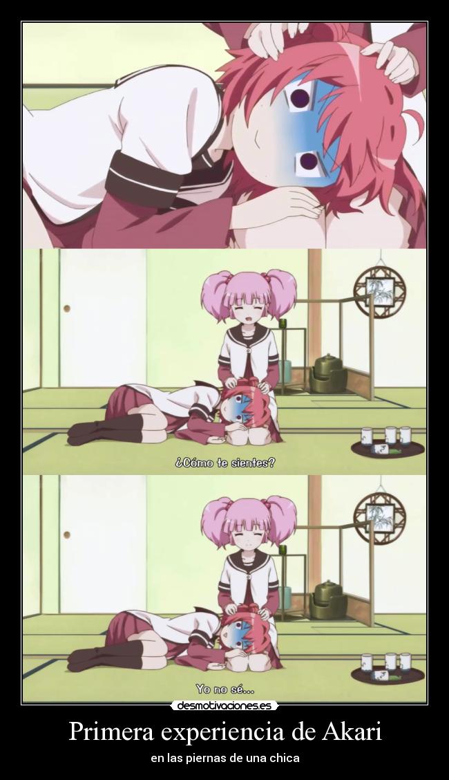 Primera experiencia de Akari - en las piernas de una chica