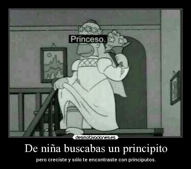 De niña buscabas un principito - pero creciste y sólo te encontraste con principutos.