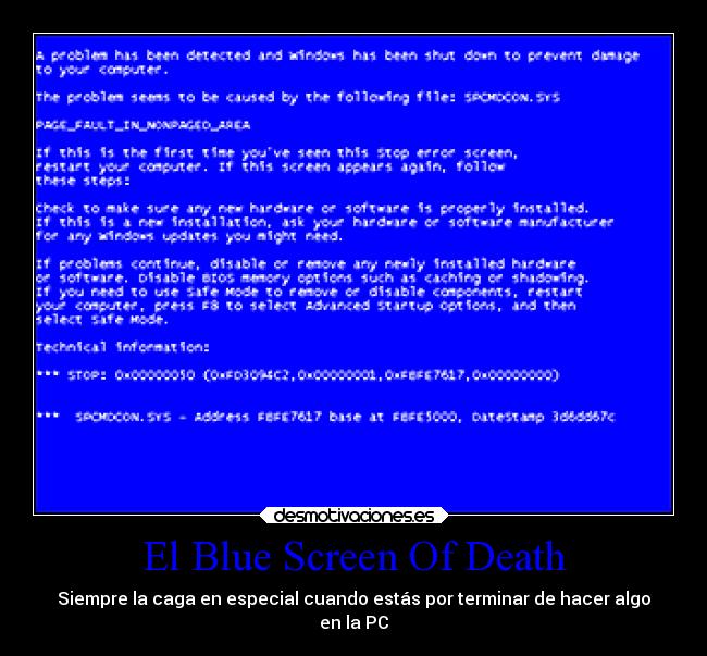 El Blue Screen Of Death -