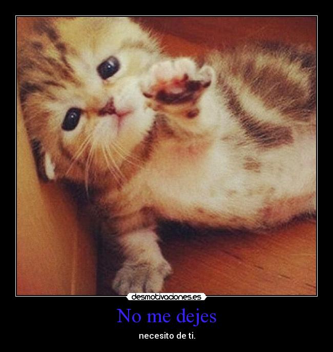 No me dejes - necesito de ti.