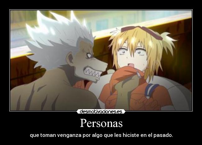 carteles anime blood lad wolff queriendo amenazar chica del teleport por hacerlo pelear doni desmotivaciones