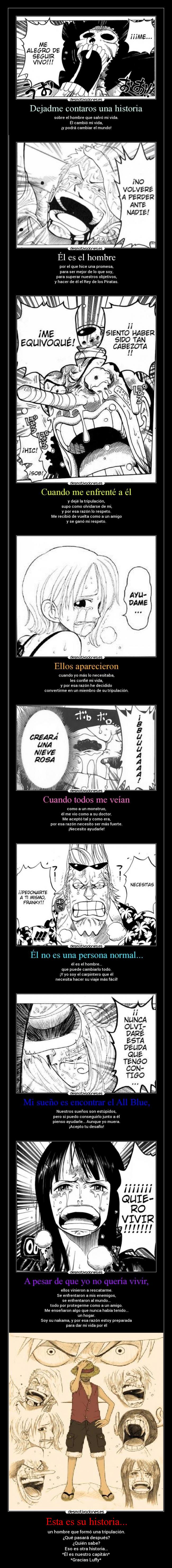 carteles historia anime onepiece banda llorando luffy our captain buscar youtube desmotivaciones