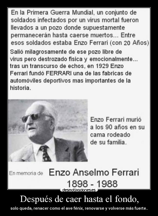 Después de caer hasta el fondo, -