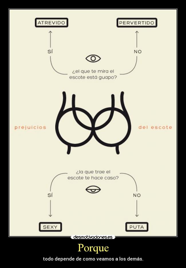Porque - todo depende de como veamos a los demás.