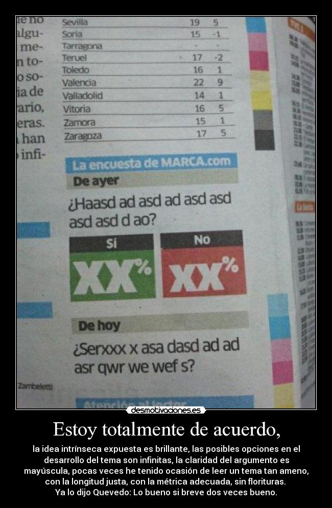 Estoy totalmente de acuerdo, - 