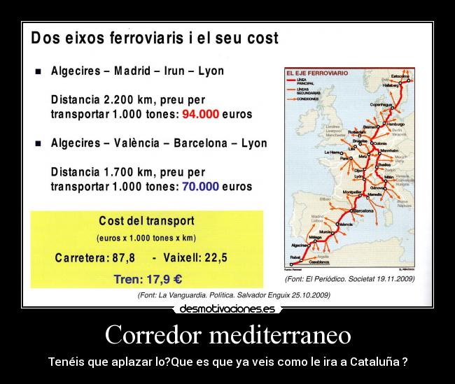 Corredor mediterraneo - Tenéis que aplazar lo?Que es que ya veis como le ira a Cataluña ?