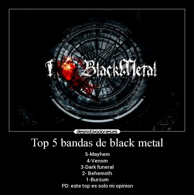 Top 5 bandas de black metal -