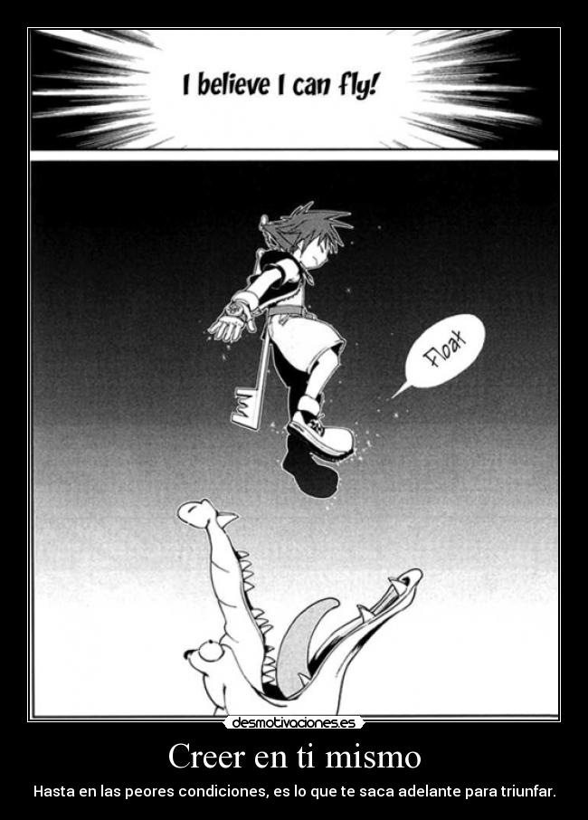 carteles confianza imaginacion suenos kingdom hearts manga sora desmotivaciones