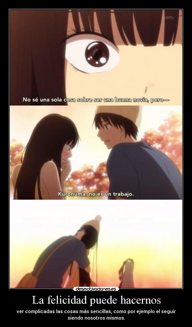 carteles felicidad raptorhunters nigatsu harukaze anime manga otaku kimi todoke kazehaya kuronuma sawako amor love desmotivaciones