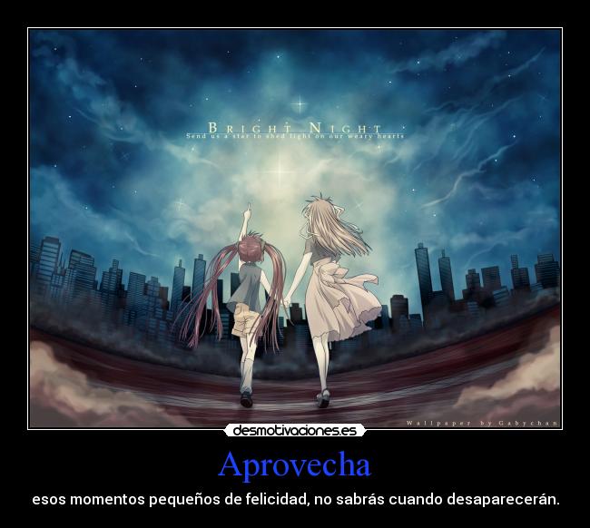 carteles anime aprovecha momentos felicidad desaparecer desmotivaciones