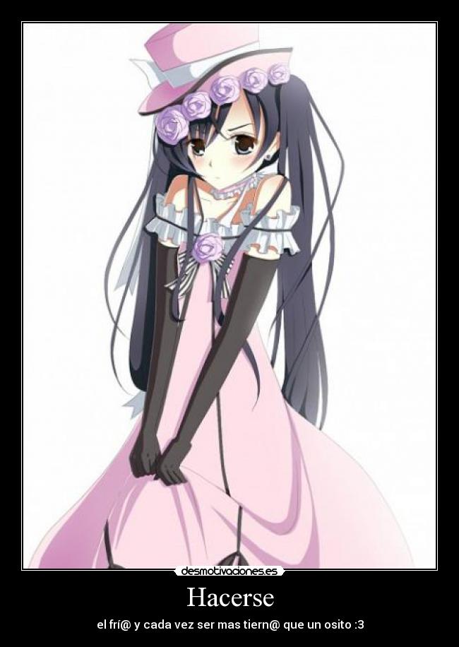 carteles anime devilbrigade kuroshitsuji lady ciel hacer frio ser tierno como osito x3333 desmotivaciones