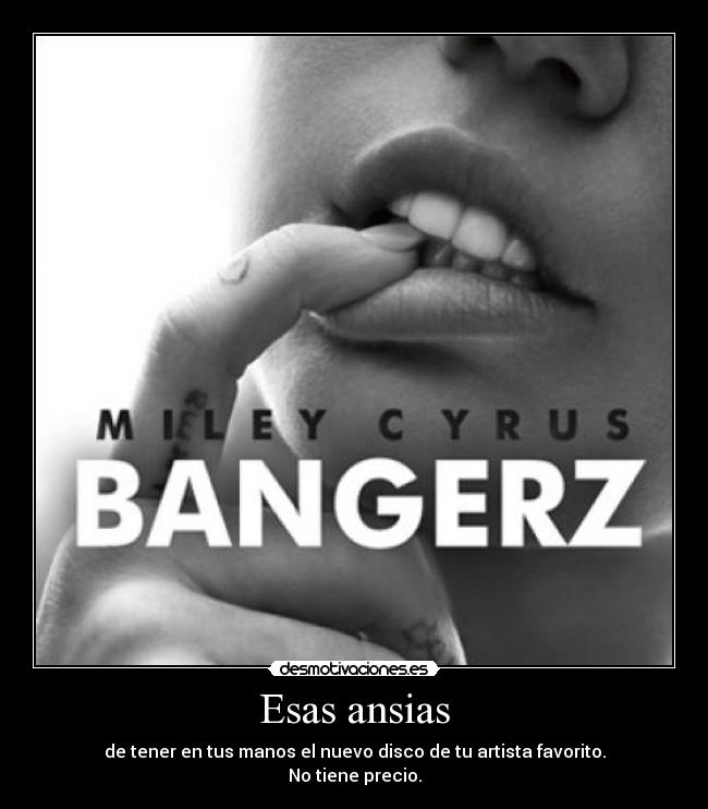 Esas ansias - de tener en tus manos el nuevo disco de tu artista favorito.
No tiene precio.