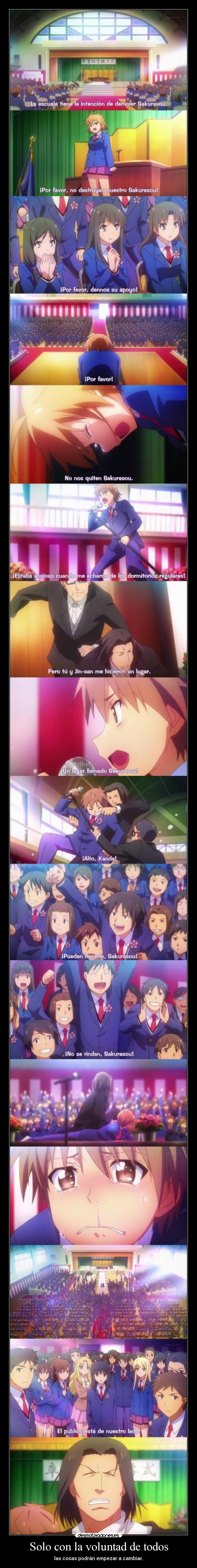 carteles raptirhunters nigatsu harukaze anime manga otaku sakurasou voluntad amigos amistad profesores colegi desmotivaciones