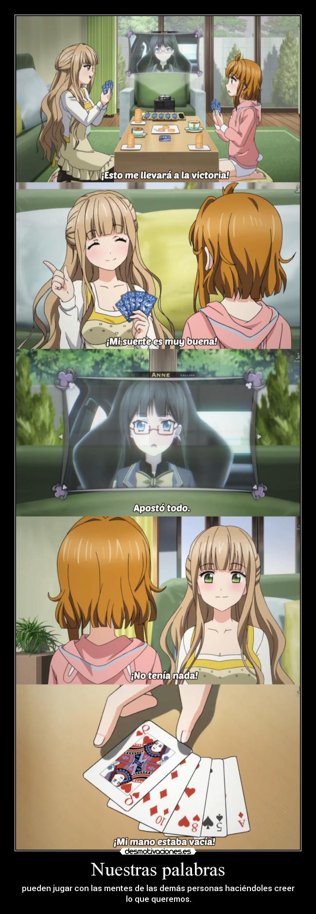 carteles anime fantasista doll madre uno uzume enganando poker doni confianza desmotivaciones