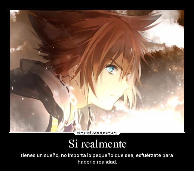 Si realmente - tienes un sueño, no importa lo pequeño que sea, esfuérzate para
hacerlo realidad.