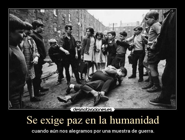 Se exige paz en la humanidad -
