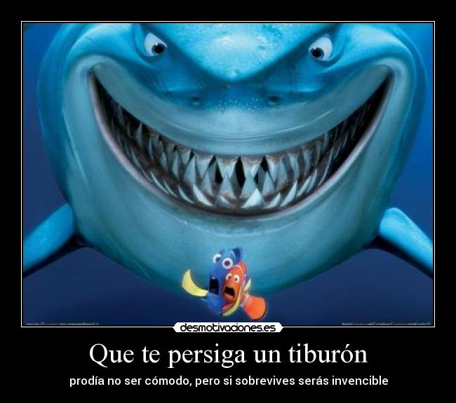 Que te persiga un tiburón - prodía no ser cómodo, pero si sobrevives serás invencible