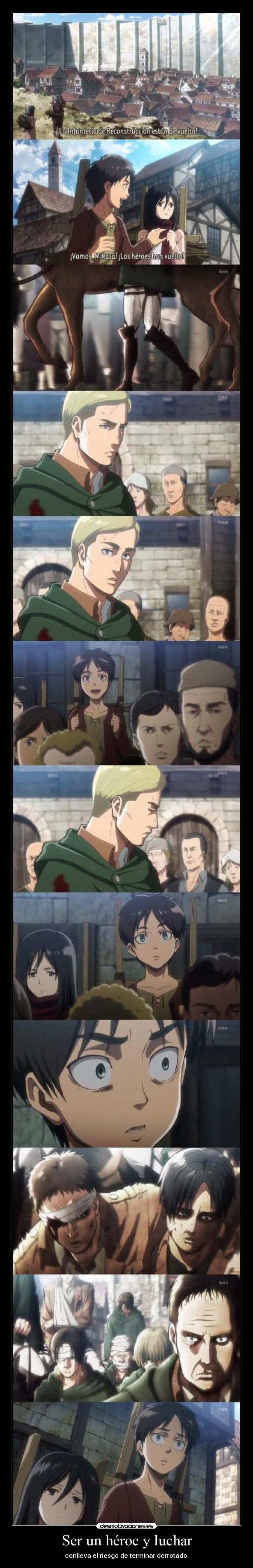 carteles raptorhunters nigatsu harukaze anime manga otaku shingeki kyojin derrota heroes mikasa eren jaeger desmotivaciones