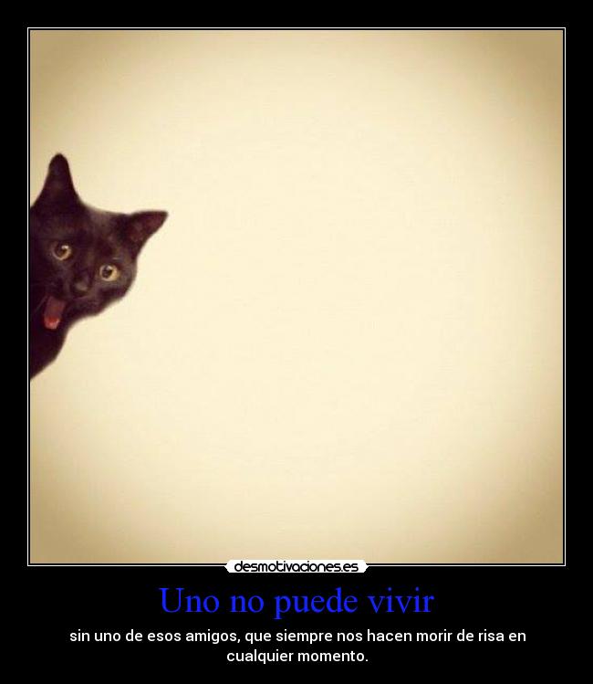 Uno no puede vivir - sin uno de esos amigos, que siempre nos hacen morir de risa en
cualquier momento.