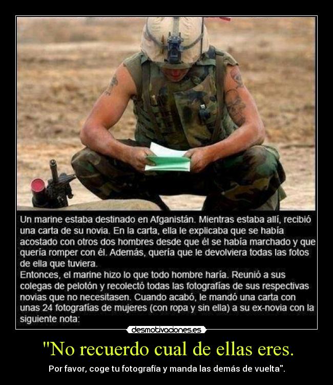 No recuerdo cual de ellas eres. -