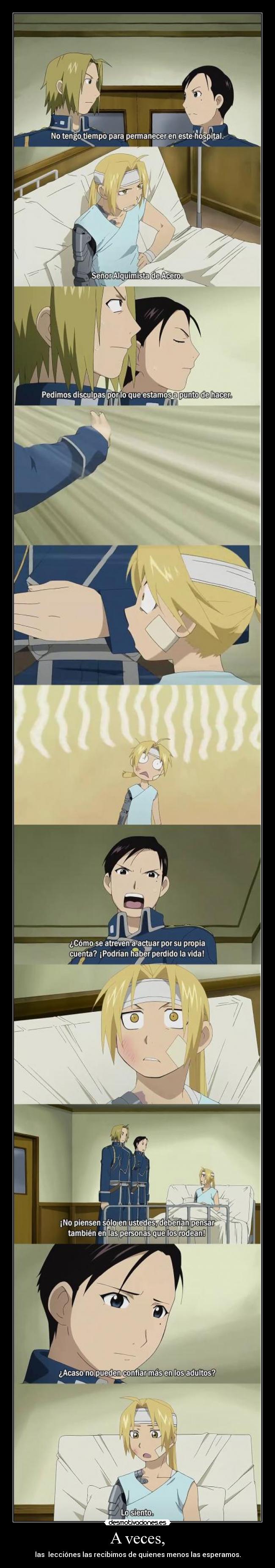 carteles las lecciones vida full metal alchemist brotherhood edward elric desmotivaciones