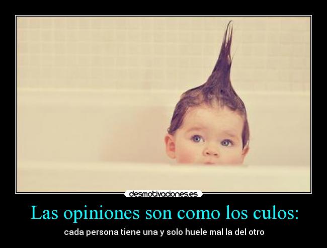 Las opiniones son como los culos: - cada persona tiene una y solo huele mal la del otro