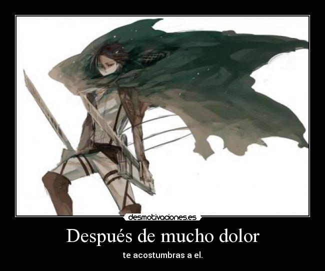 Después de mucho dolor - te acostumbras a el.