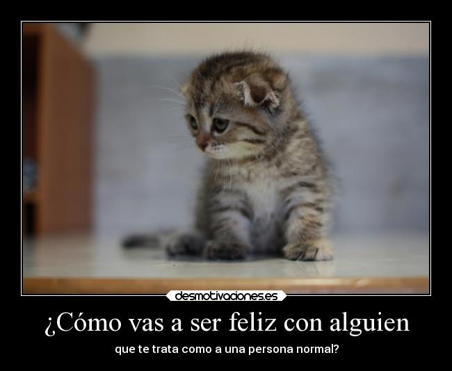 ¿Cómo vas a ser feliz con alguien - que te trata como a una persona normal?