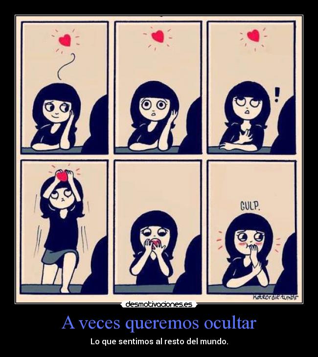 A veces queremos ocultar - Lo que sentimos al resto del mundo.