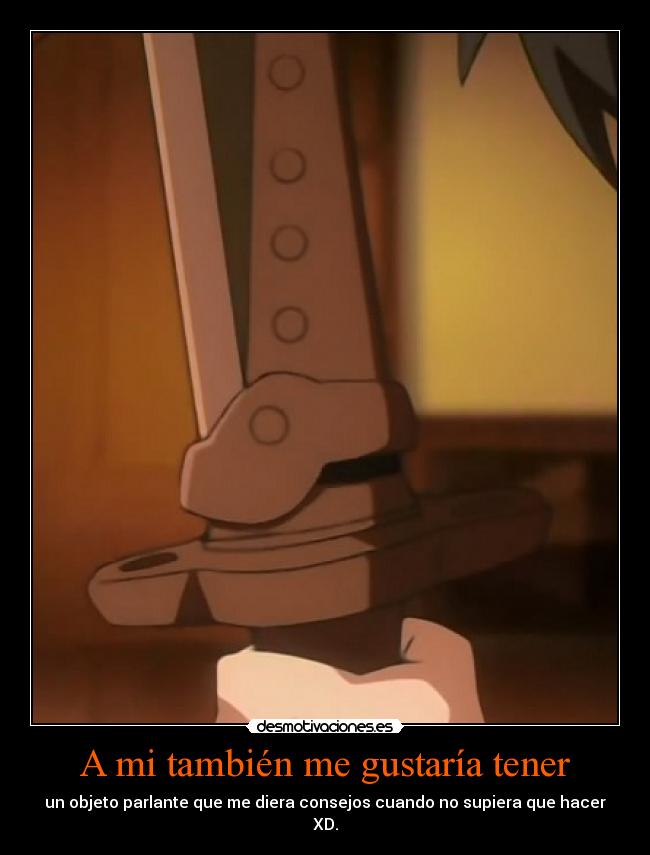 carteles humor derflinger espada parlante muy sabio zero tsukaima desmotivaciones