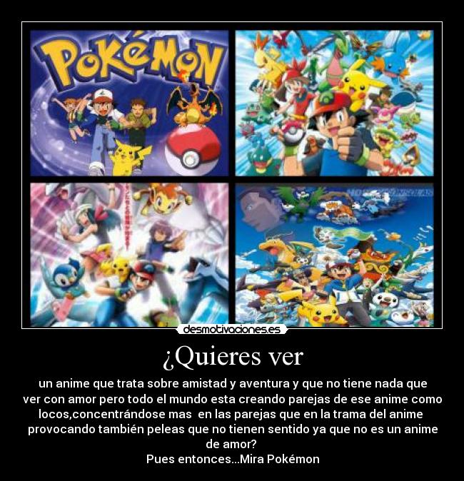 carteles pokemon misty may ash iris dawn parejas verdad desmotivaciones