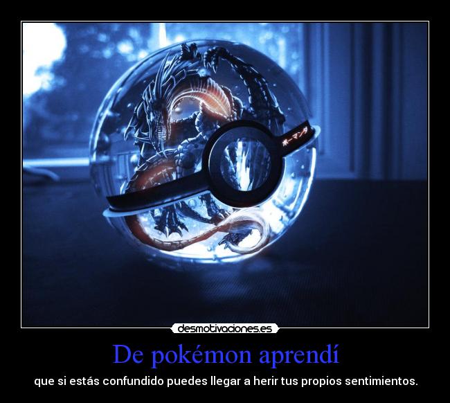 De pokémon aprendí - que si estás confundido puedes llegar a herir tus propios sentimientos.