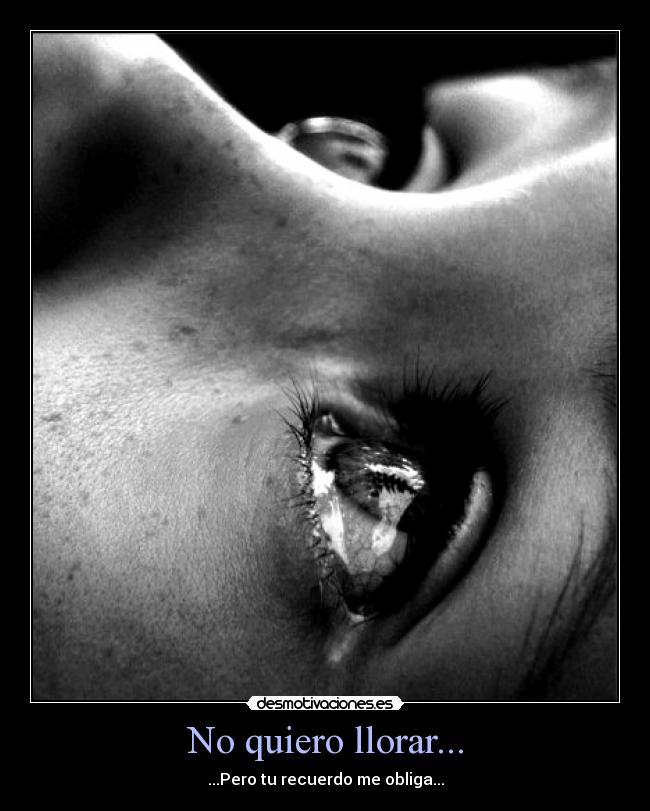 No quiero llorar... - ...Pero tu recuerdo me obliga...