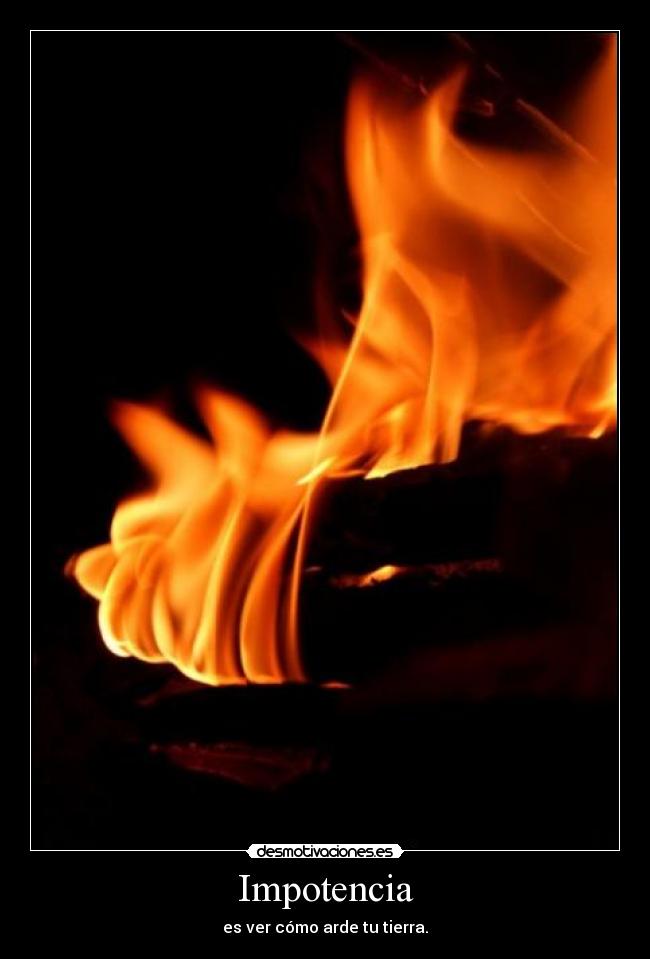 Impotencia - es ver cómo arde tu tierra.