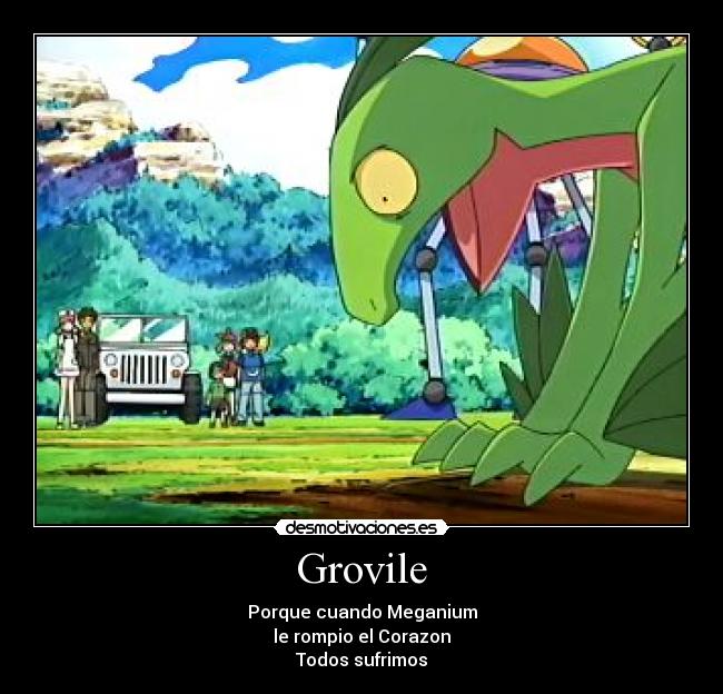 Grovile - Porque cuando Meganium
le rompio el Corazon
Todos sufrimos