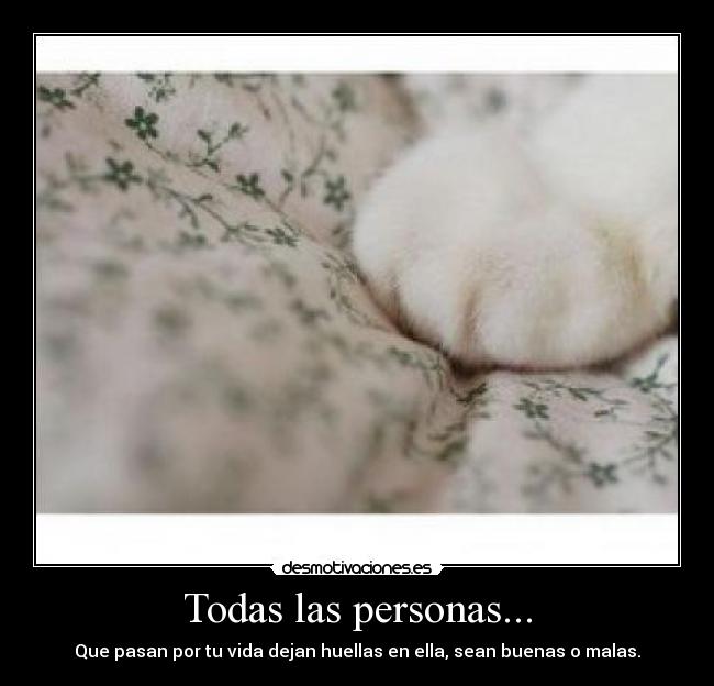 Todas las personas... - Que pasan por tu vida dejan huellas en ella, sean buenas o malas.