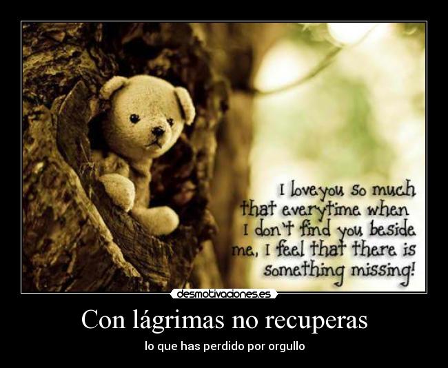 Con lágrimas no recuperas -