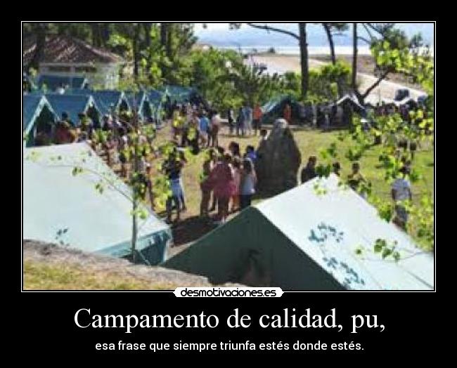 Campamento de calidad, pu, - esa frase que siempre triunfa estés donde estés.