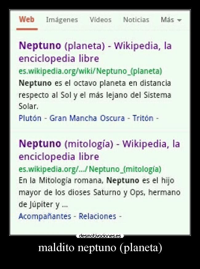 maldito neptuno (planeta) -