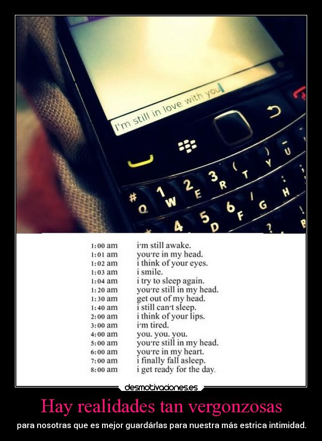 Hay realidades tan vergonzosas - para nosotras que es mejor guardárlas para nuestra más estrica intimidad.