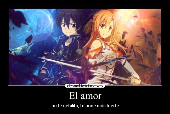 carteles amor sword art online asuna kirito cuadernodefrasespendientes que poner desmotivaciones