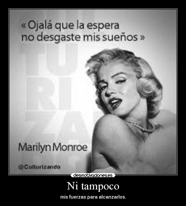 Ni tampoco - mis fuerzas para alcanzarlos.