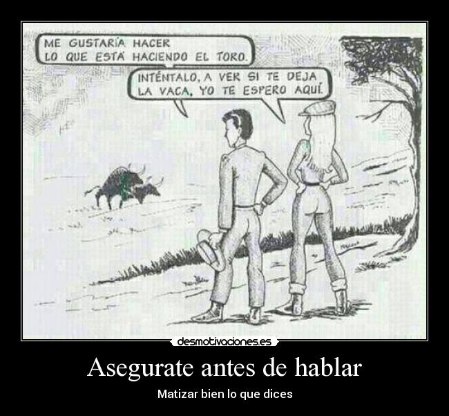 Asegurate antes de hablar - Matizar bien lo que dices