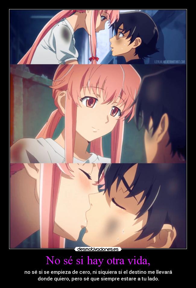 carteles vida anime mirai nikki otra vida que hay solo que quiero con eso basta sobra desmotivaciones